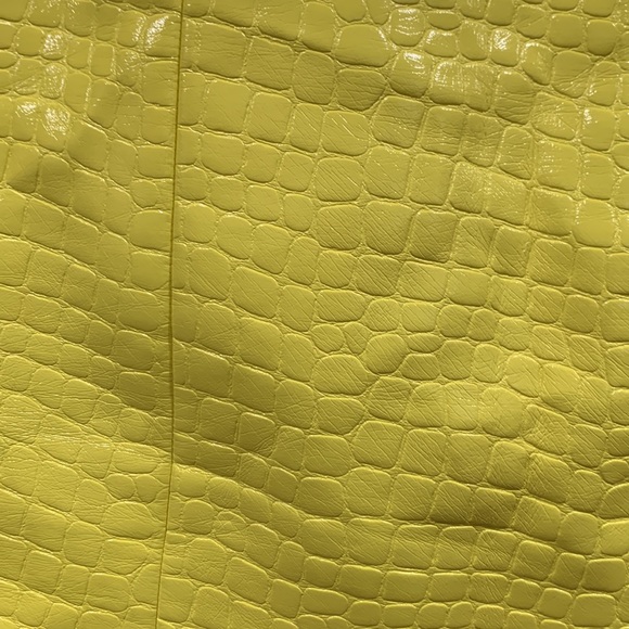 Tibi Croc Embossed Patent Mini Skirt in Yellow - Picture 4 of 10